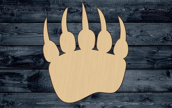 Bear Paw Claw Shape Silhouette Blank Unpainted Wood Cutout Sign 1/4 inch thick