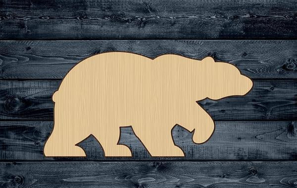Bear Wood Cutout Polar Shape Silhouette Blank Unpainted Sign 1/4 inch thick