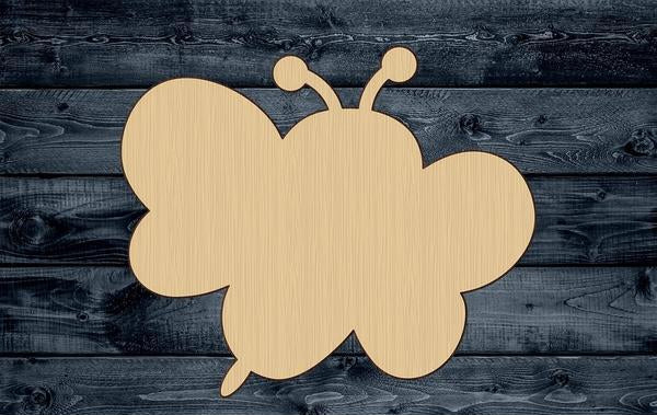 Bee Honey Insect Contour Silhouette Blank Unpainted Wood Cutout Sign 1/4 inch thick