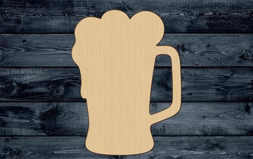 Beer Mug Wood Cutout Shape Silhouette Blank Unpainted Sign 1/4 inch thick