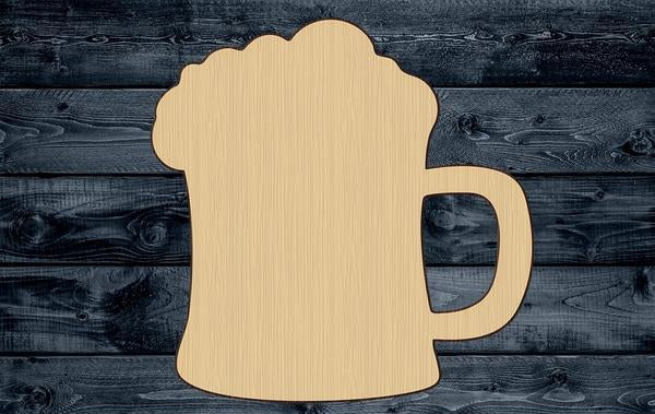 Beer Mug Wood Cutout Shape Silhouette Blank Unpainted Sign 1/4 inch thick