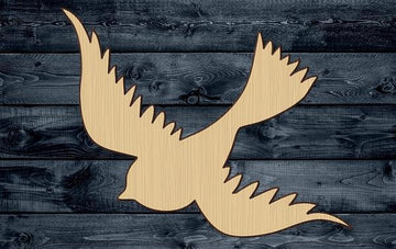 Bird Sparrow Shape Silhouette Blank Unpainted Wood Cutout Sign 1/4 inch thick