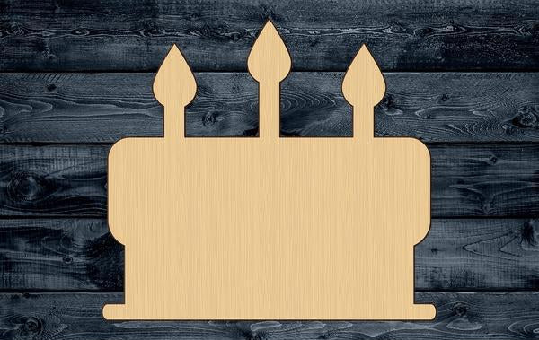 Birthday Cake Wood Cutout Cake Party Candles Contour Blank Unpainted Sign 1/4 inch thick