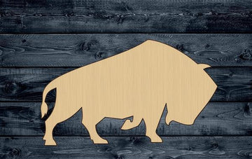 Bison Bull Wood Cutout Shape Silhouette Blank Unpainted Sign 1/4 inch thick