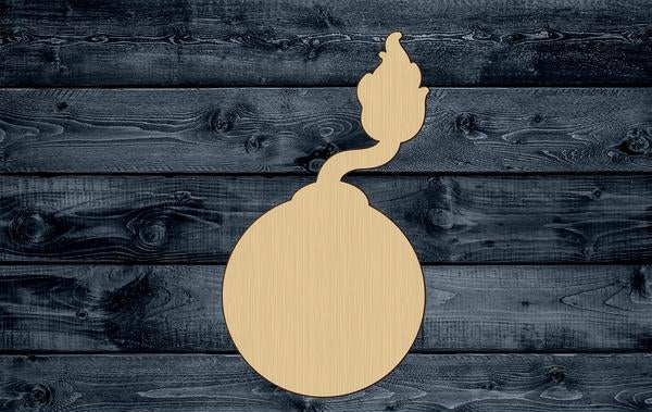 Bomb Cannon Ball Weapon Wood Cutout Shape Silhouette Blank Unpainted Sign 1/4 inch thick