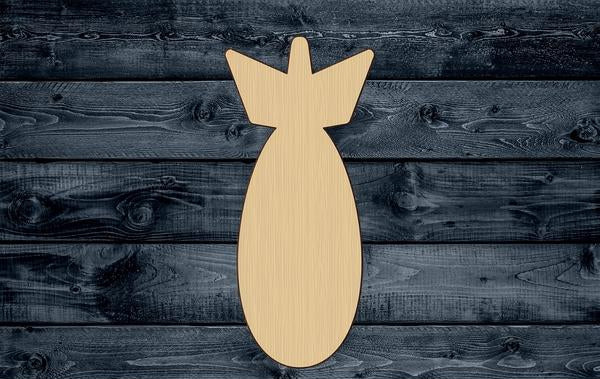 Bomb Missile Weapon Wood Cutout Shape Silhouette Blank Unpainted Sign 1/4 inch thick