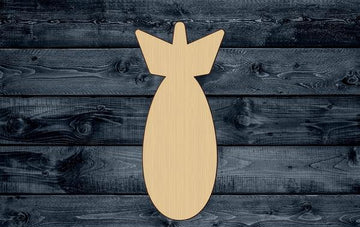 Bomb Missile Weapon Wood Cutout Shape Silhouette Blank Unpainted Sign 1/4 inch thick
