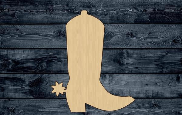 Boot Cowboy Wood Cutout Shape Silhouette Blank Unpainted Sign 1/4 inch thick