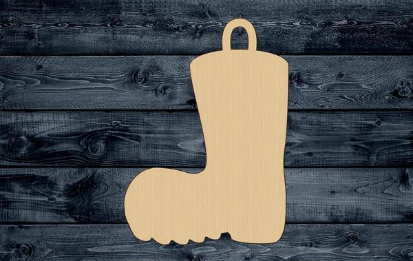 Boot Rubber Firefighter Wood Cutout Shape Silhouette Blank Unpainted Sign 1/4 inch thick
