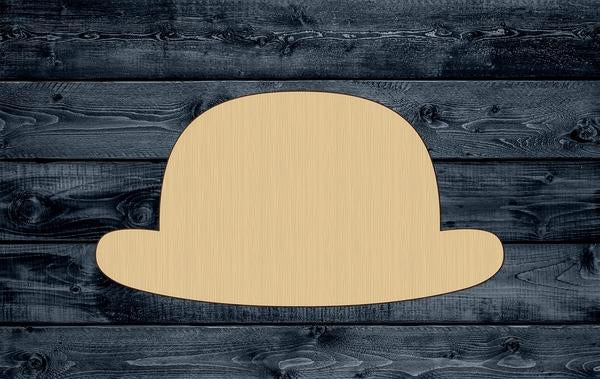 Bowler Hat Retro Wood Cutout Shape Silhouette Blank Unpainted Sign 1/4 inch thick