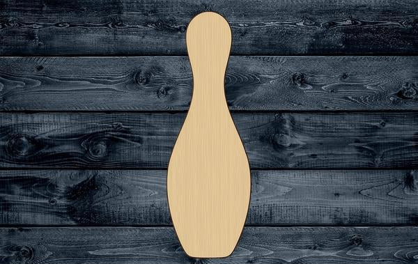 Bowling Pin Wood Cutout Shape Silhouette Blank Unpainted Sign 1/4 inch thick