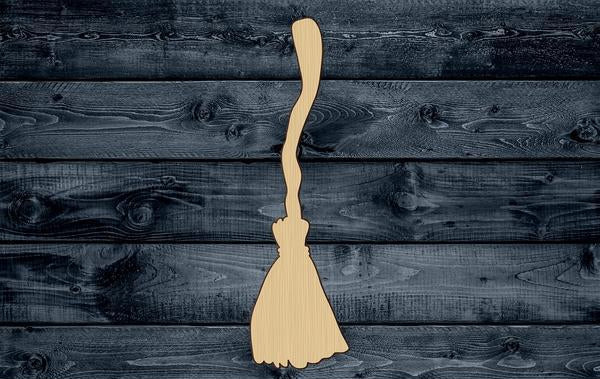 Broom Witch Halloween Wood Cutout Shape Silhouette Blank Unpainted Sign 1/4 inch thick