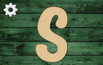 Brush Font Letter Number Block Wood Cutout Shape Silhouette Blank Unpainted Sign 1/4 inch thick