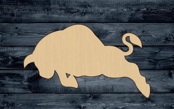 Bull Charge Animal Wood Cutout Shape Silhouette Blank Unpainted Sign 1/4 inch thick