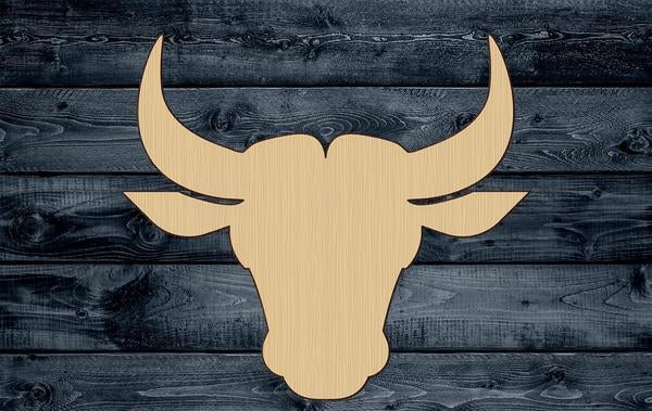 Bull Head Horns Cow Cattle Animal Wood Cutout Shape Silhouette Blank Unpainted Sign 1/4 inch thick