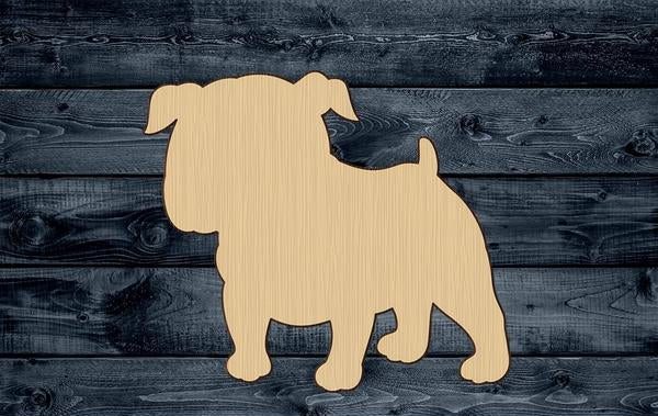 Bulldog Baby Dog Pup Pet Wood Cutout Silhouette Blank Unpainted Sign 1/4 inch thick