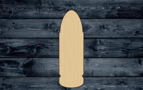 Bullet Projectile Wood Cutout Shape Silhouette Blank Unpainted Sign 1/4 inch thick