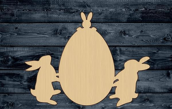 Bunny Egg Easter Wood Cutout Shape Silhouette Blank Unpainted Sign 1/4 inch thick