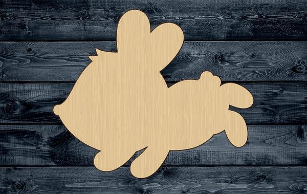 Bunny Jump Baby Easter Wood Cutout Shape Silhouette Blank Unpainted Sign 1/4 inch thick