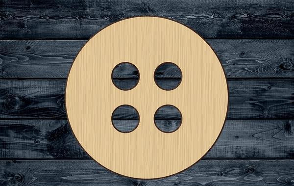 Button Clasp Wood Cutout Shape Silhouette Blank Unpainted Sign 1/4 inch thick