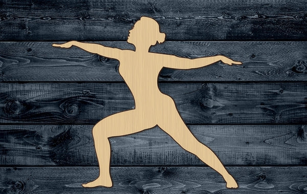 Gymnast Yoga Woman Girl Wood Cutout Shape Silhouette Blank Unpainted Sign 1/4 inch thick