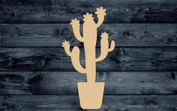Cactus Plant Wood Cutout Shape Silhouette Blank Unpainted Sign 1/4 inch thick