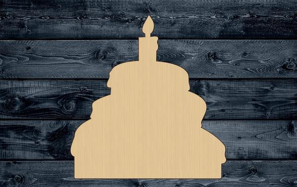 Cake Birthday One Year Wood Cutout Silhouette Blank Unpainted Sign 1/4 inch thick