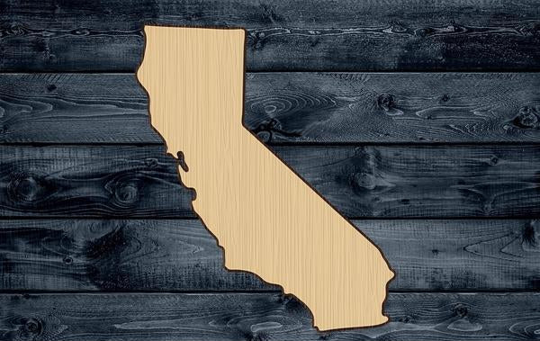 California State Wood Cutout Shape Silhouette Blank Unpainted Sign 1/4 inch thick