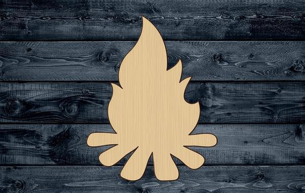 Campfire Fire Flame Shape Silhouette Blank Unpainted Wood Cutout Sign 1/4 inch thick