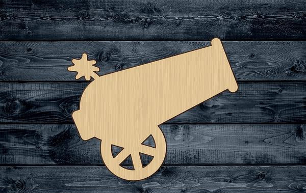Cannon Pirate Gun Weapon Wood Cutout Shape Silhouette Blank Unpainted Sign 1/4 inch thick