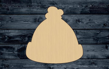 Cap Hat Snow Winter Wood Cutout Shape Silhouette Blank Unpainted Sign 1/4 inch thick