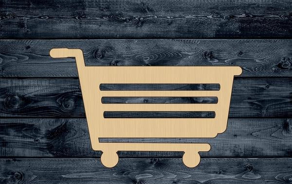 Cart Shopping Basket Shape Silhouette Blank Unpainted Wood Cutout Sign 1/4 inch thick