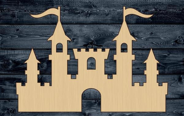 Castle Mansion Wood Cutout Shape Silhouette Blank Unpainted Sign 1/4 inch thick