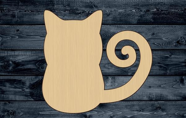 Cat Feline Wood Cutout Contour Silhouette Blank Unpainted Sign 1/4 inch thick