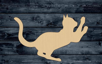 Cat Feline Wood Cutout Shape Blank Unpainted Sign 1/4 inch thick