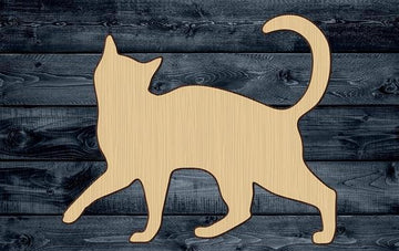 Cat Feline Wood Cutout Silhouette Blank Unpainted Sign 1/4 inch thick