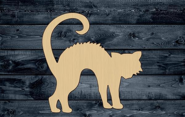 Cat Halloween Wood Cutout Contour Silhouette Blank Unpainted Sign 1/4 inch thick