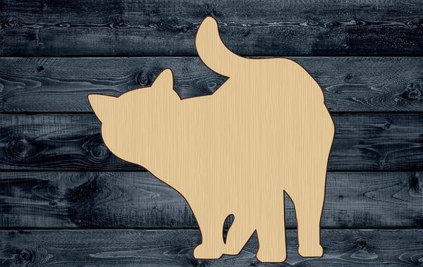 Cat Pet Curious Wood Cutout Contour Silhouette Blank Unpainted Sign 1/4 inch thick