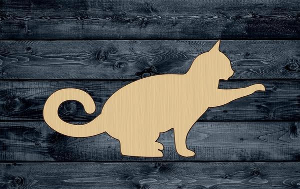 Cat Pet Feline Wood Cutout Shape Contour Unpainted Sign 1/4 inch thick