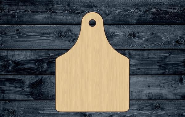 Cattle Ear Tag Mark Wood Cutout Shape Silhouette Blank Unpainted Sign 1/4 inch thick