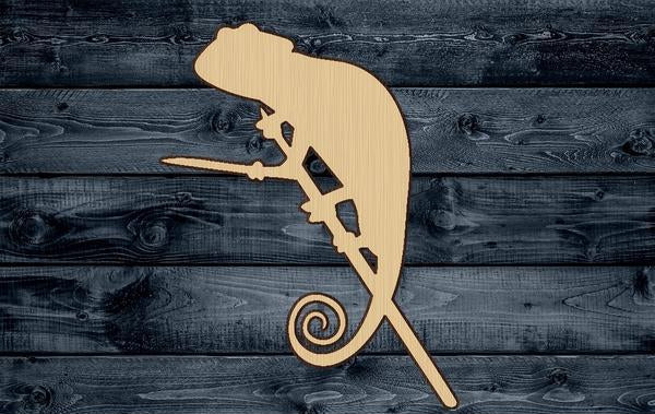 Chameleon Lizard Wood Cutout Shape Silhouette Blank Unpainted Sign 1/4 inch thick