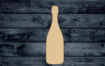 Champagne Bottle Wood Cutout Shape Silhouette Blank Unpainted Sign 1/4 inch thick