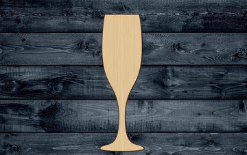 Champagne Glass Party Silhouette Blank Unpainted Wood Cutout Sign 1/4 inch thick