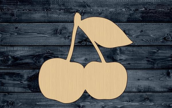 Cherry Fruit Wood Cutout Silhouette Blank Unpainted Sign 1/4 inch thick