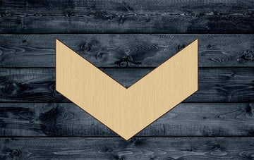 Chevron Military Rank Shape Silhouette Blank Unpainted Wood Cutout Sign 1/4 inch thick