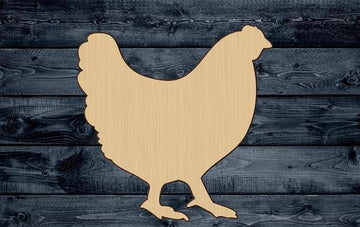 Chicken Hen Chick Shape Silhouette Blank Unpainted Wood Cutout Sign 1/4 inch thick