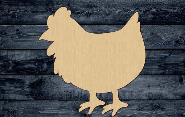 Chicken Hen Chick Shape Silhouette Blank Unpainted Wood Cutout Sign 1/4 inch thick