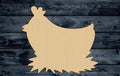 Chicken Hen Chick Shape Silhouette Blank Unpainted Wood Cutout Sign 1/4 inch thick
