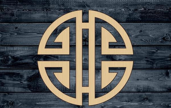 Chinese Luck Sign Wood Cutout Shape Silhouette Blank Unpainted Sign 1/4 inch thick