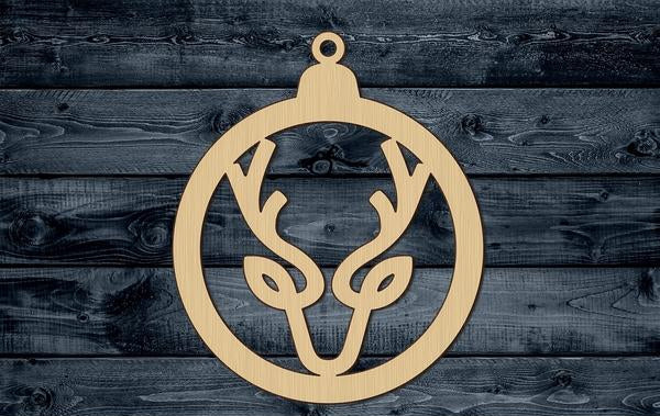 Christmas Ornament Deer Reindeer Wood Cutout Unpainted Blank Shape Sign 1/4 inch thick